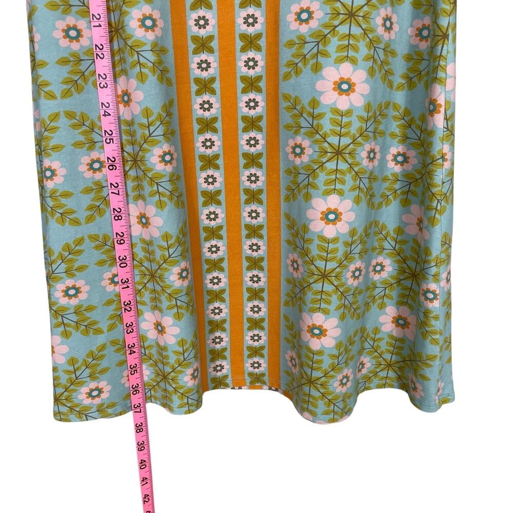 Spartina 449 Lulie Floral Sleeveless Shift Dress Sz M Coastal Preppy Retro 60s - Picture 9 of 11